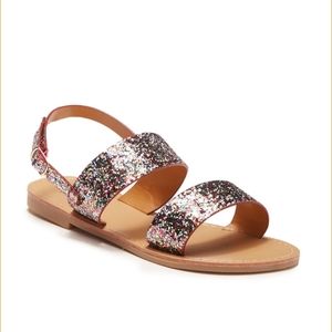 Nicole Miller Zara Rainbow Glitter Strap Sandal